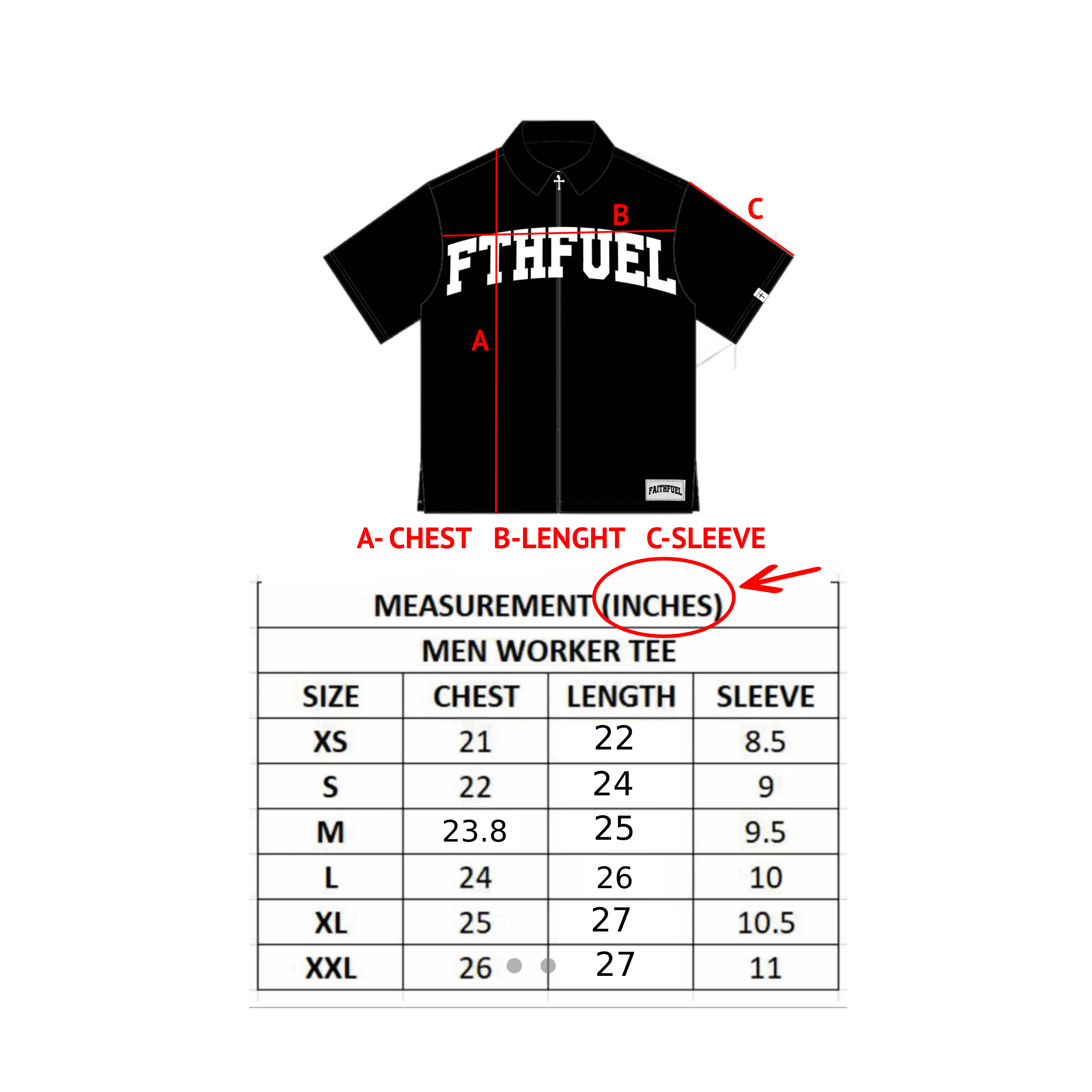 Faithfuel Worker Zipper Tee